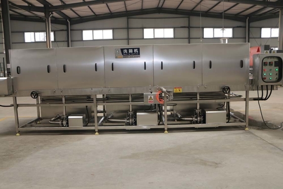 산업용 자동 플라스틱 컨테이너 세탁기 18kW 전력 215kg 용량