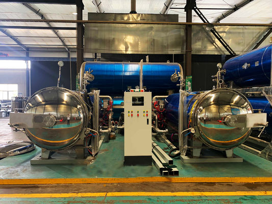 1100*1200*1500MM 커리 식품의 원통 압력 기구 오토클라브 생산 라인